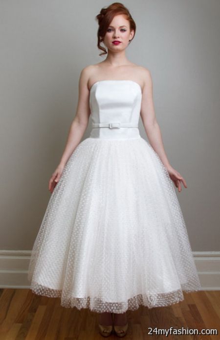 Tea length vintage wedding dresses 2018-2019