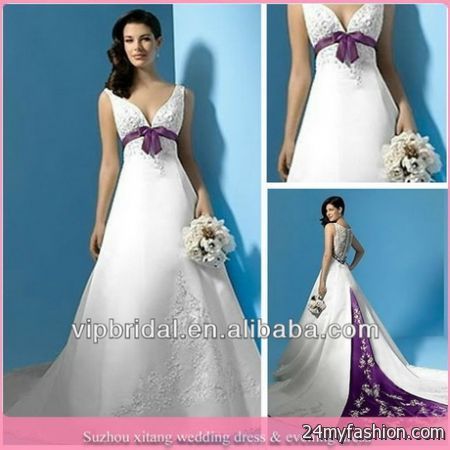 Wedding gowns with color accents 2018-2019