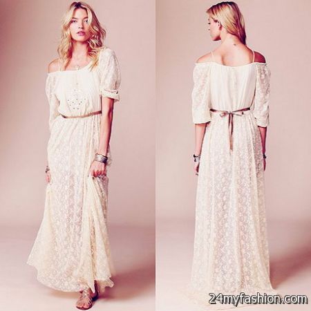 White bohemian dress 2018-2019