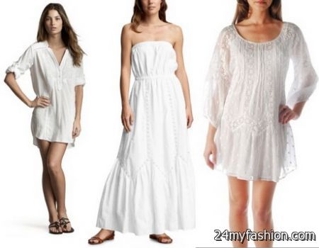 White cotton summer dress 2018-2019