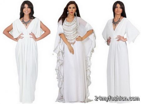 White kaftan dress 2018-2019