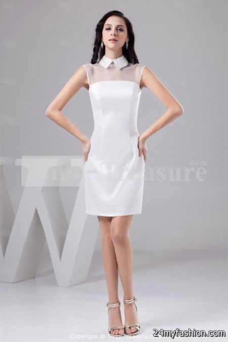 White knee length dress 2018-2019