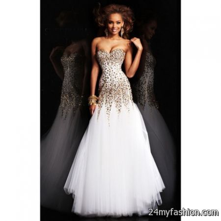 White prom gowns 2018-2019