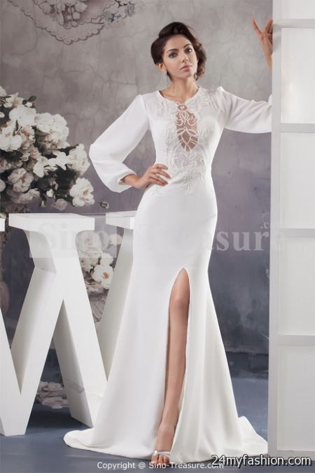 White silk dress 2018-2019
