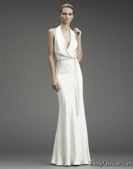White silk dress 2018-2019