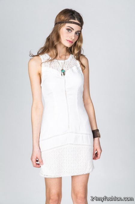 White sleeveless dress 2018-2019