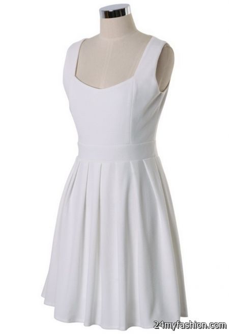 White sleeveless dress 2018-2019