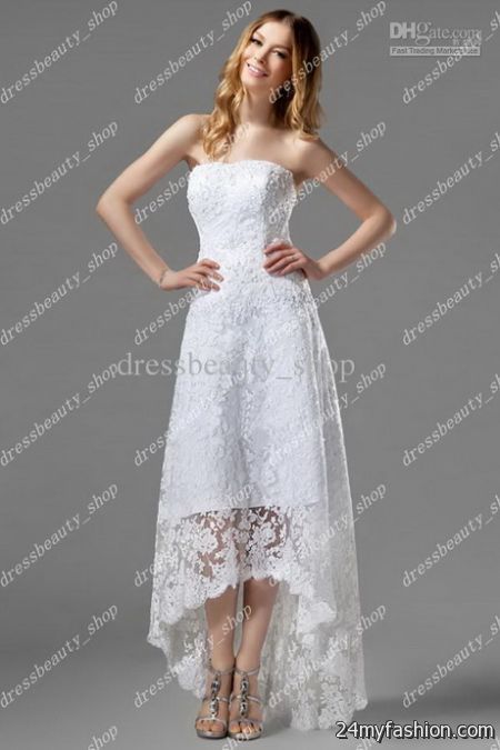 White strapless summer dress 2018-2019