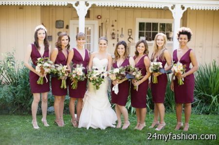 Wine colored bridesmaid dresses 2018-2019