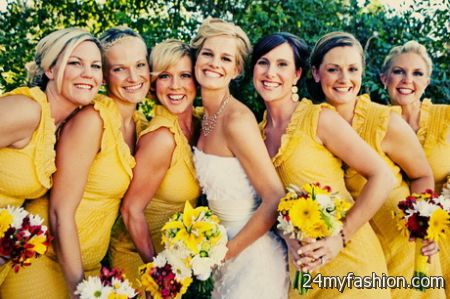 Yellow bridesmaids dresses 2018-2019