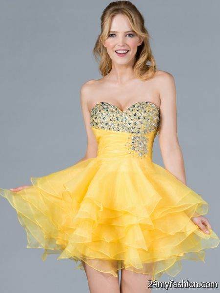Yellow party dresses 2018-2019
