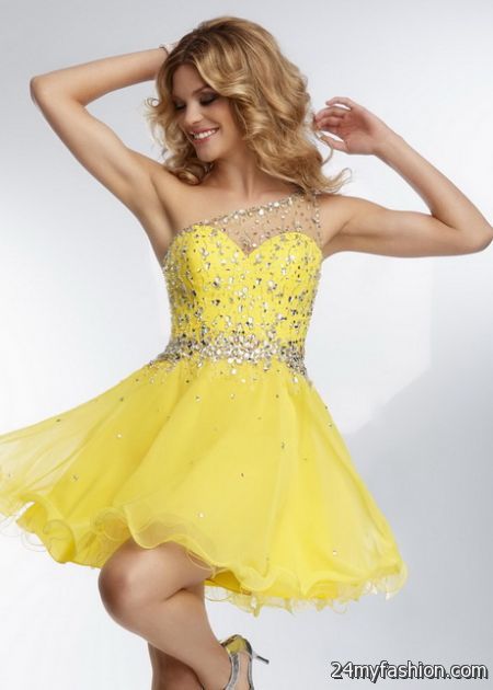 Yellow party dresses 2018-2019
