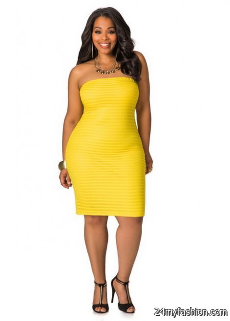 Yellow plus size dresses 2018-2019