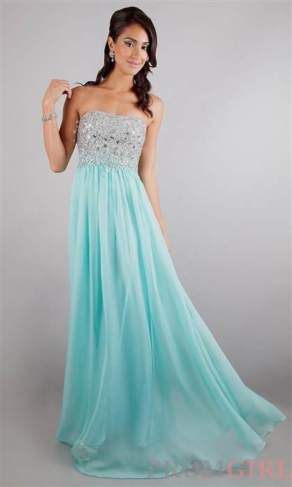 aqua strapless prom dress 2018-2019
