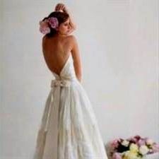 backless wedding dress with bow 2018/2019
