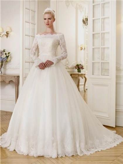 ball gown wedding dresses with off the shoulder sleeves 2018-2019