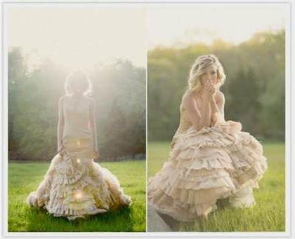 beige vintage wedding dress 2018/2019