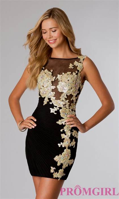black and gold cocktail dresses 2018-2019