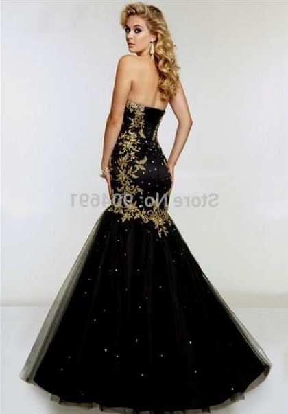 black and gold prom dress 2018-2019