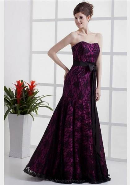 black and purple lace wedding dresses 2018/2019