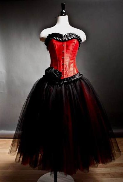 black and red corset wedding dresses 2018-2019