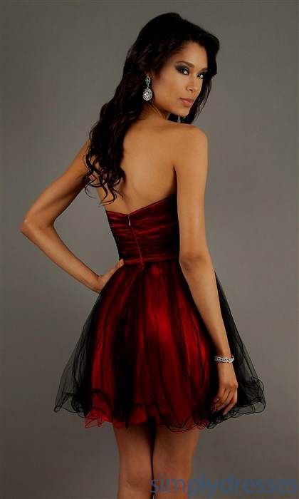 black and red strapless dress 2018-2019
