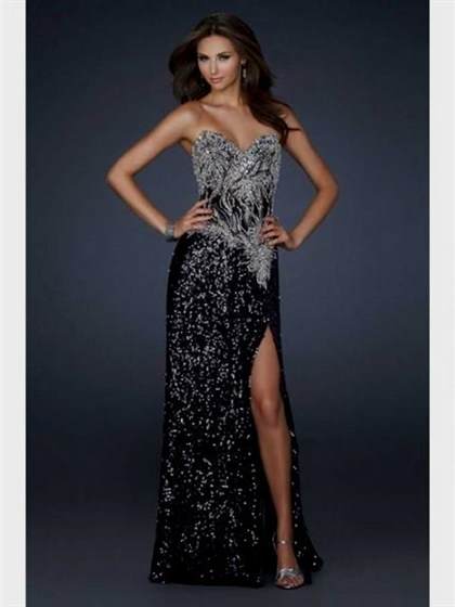 black and silver sweetheart prom dresses 2018/2019