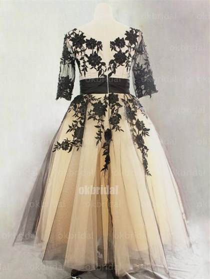 black and white lace prom dress with sleeves 2018/2019