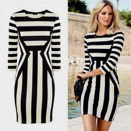 black and white striped dresses 2018-2019