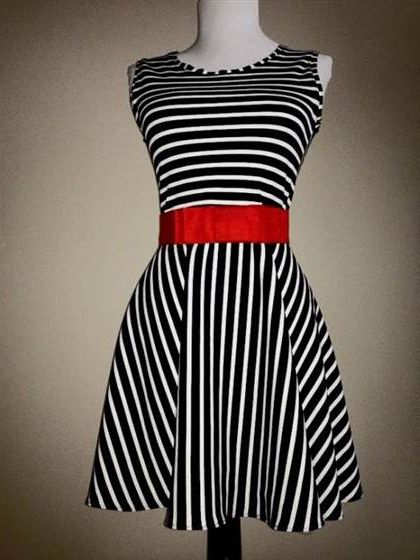 black and white striped dresses 2018-2019