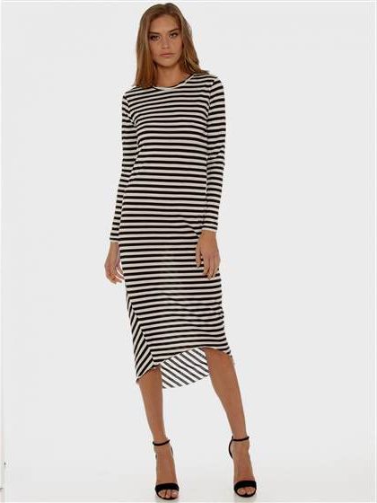 black and white striped maxi dress bebe 2018-2019