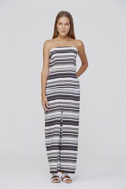 black and white striped maxi dress bebe 2018-2019