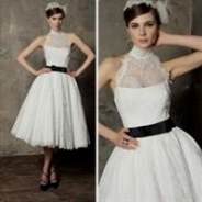 black and white tea length bridesmaid dresses 2018/2019