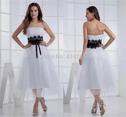 black and white tea length bridesmaid dresses 2018/2019