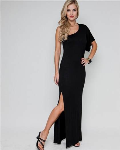 black fitted dress one sleeve 2018-2019