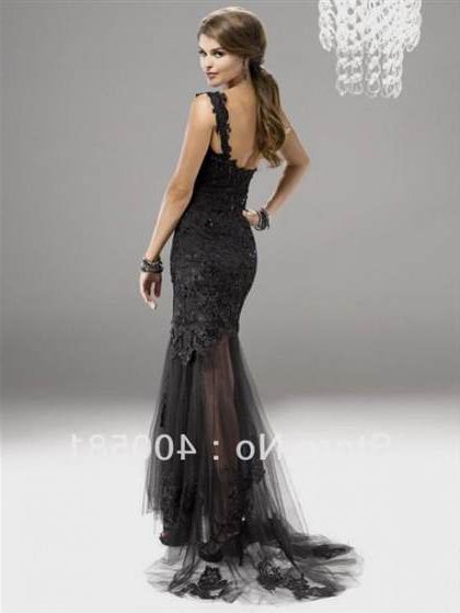 black lace one shoulder prom dress 2018/2019
