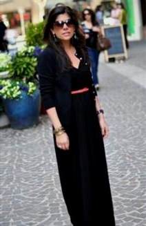 black maxi dress with 3/4 sleeves 2018/2019
