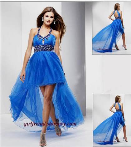 blue high low prom dresses 2018-2019