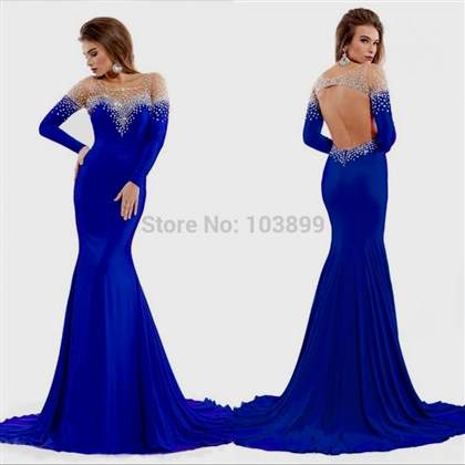 blue sheer prom dress 2018/2019