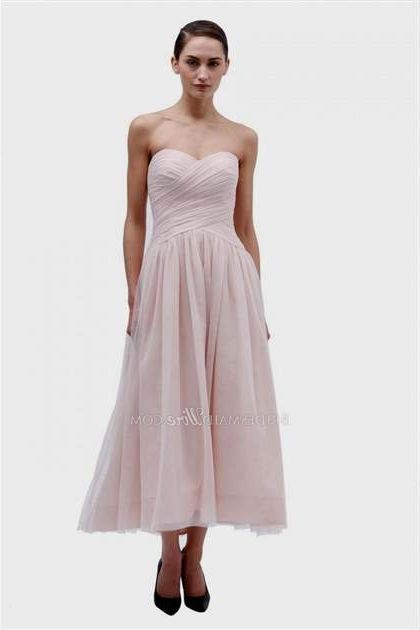 blush tea length wedding dresses 2018/2019