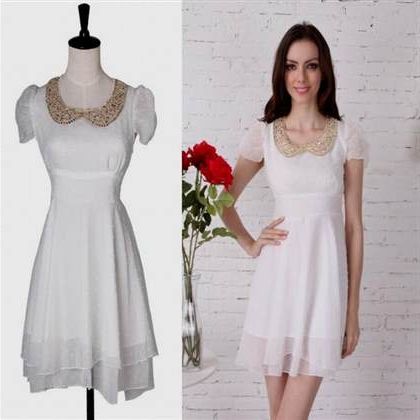 casual white dress with sleeves 2018/2019