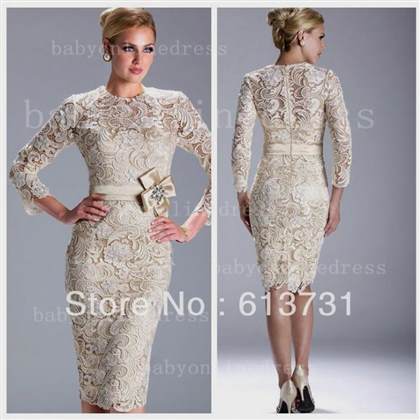 champagne lace dress knee length 2018/2019