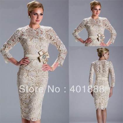 champagne lace dress knee length 2018/2019