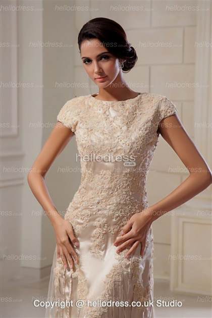 champagne wedding dress with sleeves 2018/2019