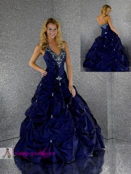 dark blue ball gown prom dresses 2018-2019