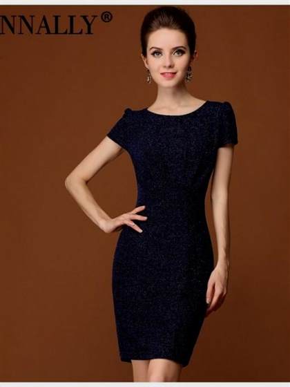 dark blue cocktail dress sleeves 2018-2019