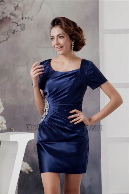 dark blue cocktail dress sleeves 2018-2019