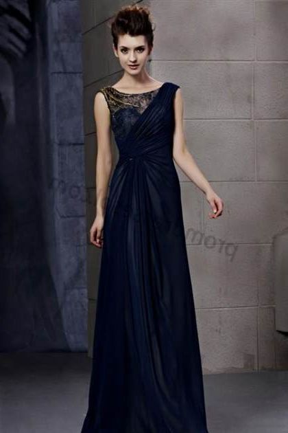 dark blue lace dress long 2018-2019