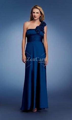 dark blue one shoulder prom dress 2018/2019