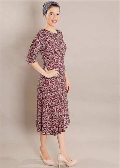 floral midi dress with sleeves 2018-2019